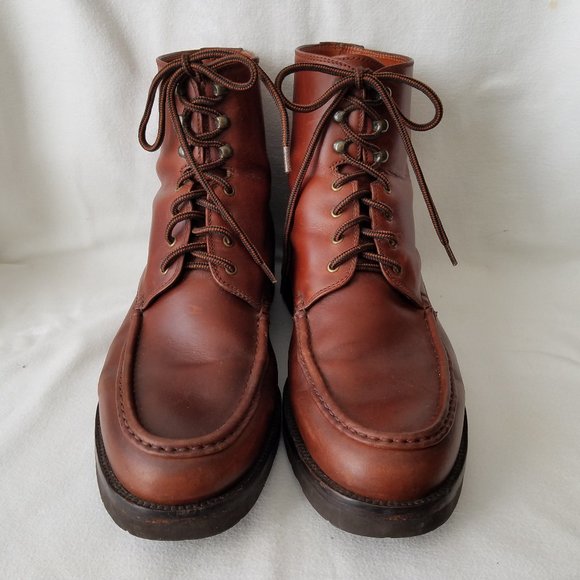 Cole Haan Leather Boots Mens 13 Brown Moc Toe 1145 Lace Up Ankle Vintage - Picture 3 of 13
